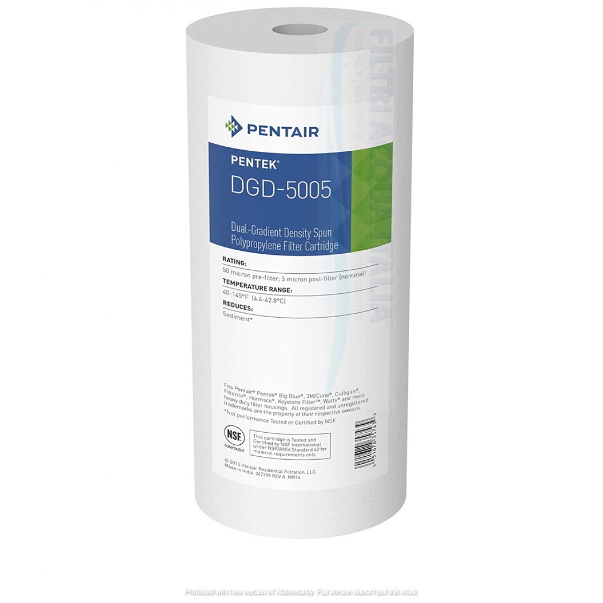 Cartuccia Polipropilene Pentek DGD 10" BB Big 50/5 micron